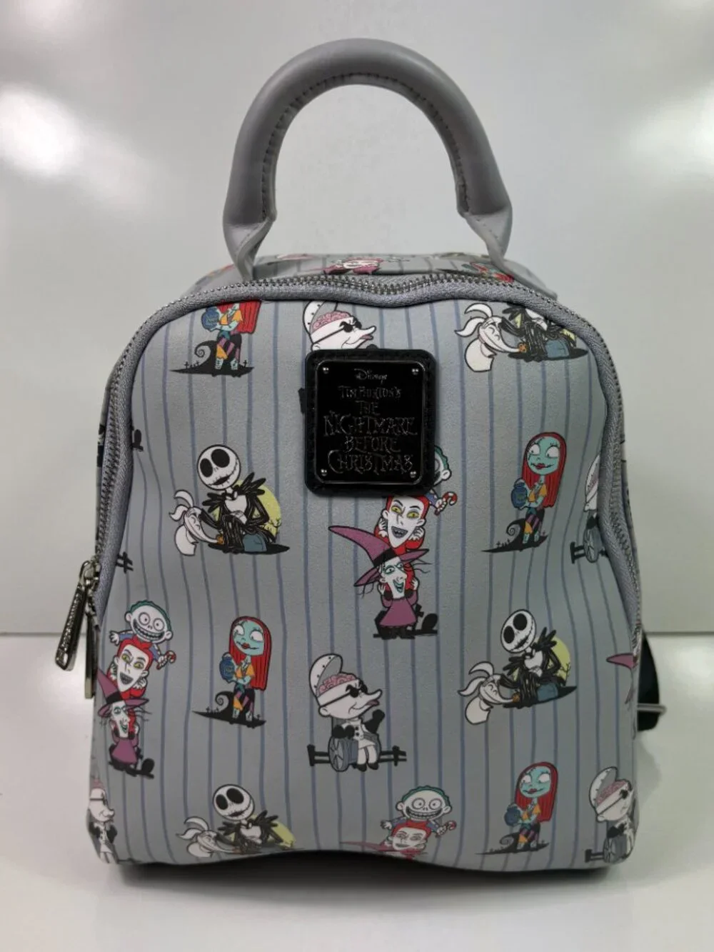 Loungefly The Nightmare Before Christmas Cast Striped Mini Backpack